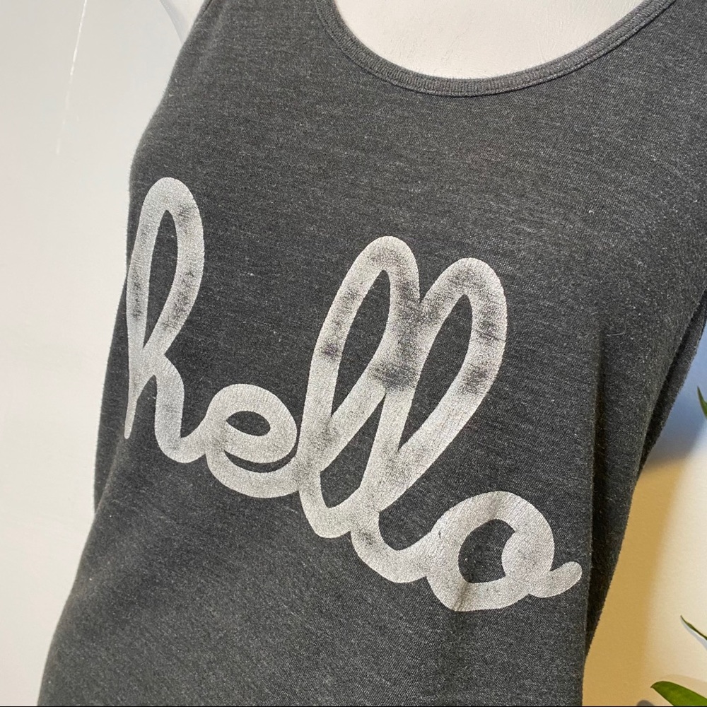 Hello | Cute Graphic Tank Top w/ "Hello" Cursive - Picture 3 of 6